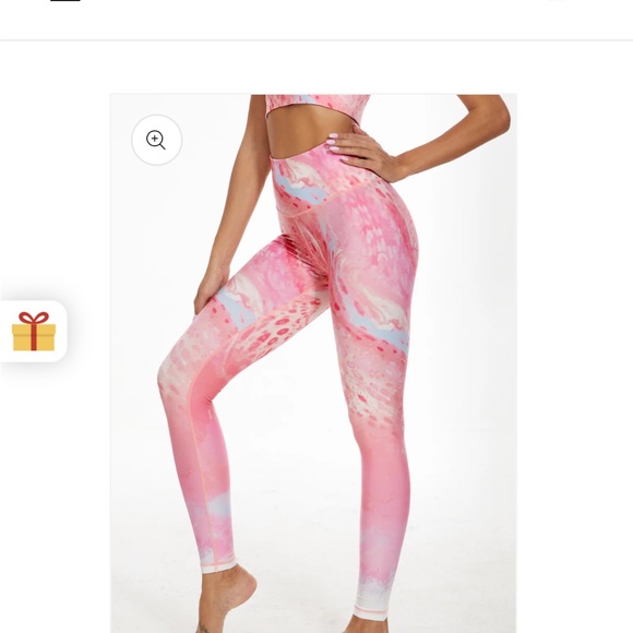 Illusion High-waisted Leggings - Pink and Asymmetrical Top by Brand Silverwind - Picture 2 of 5